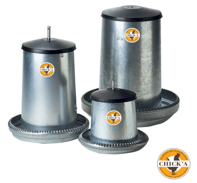 Galvanised Steel Chicken Feeders.