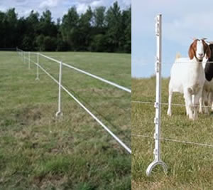 White Stirrup Horse Posts for an electric fence
