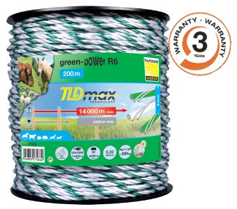 Green Electric fencing rope